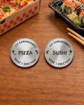 Moneta decyzyjna Pizza czy sushi, obie strony, stal nierdzewna 40 mm