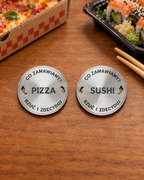 Moneta decyzyjna Pizza czy sushi, obie strony, stal nierdzewna 40 mm