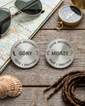 Moneta decyzyjna Góry czy morze, obie strony, stal nierdzewna 40 mm [AI]