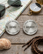 Moneta decyzyjna Góry czy morze, obie strony, stal nierdzewna 40 mm [AI]