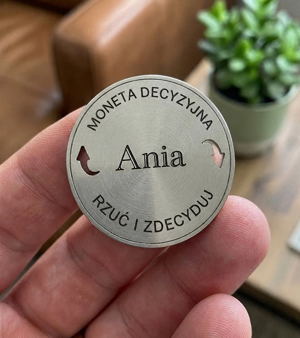 Moneta decyzyjna z grawerem, stal nierdzewna 40 mm, Solid Craft PL
