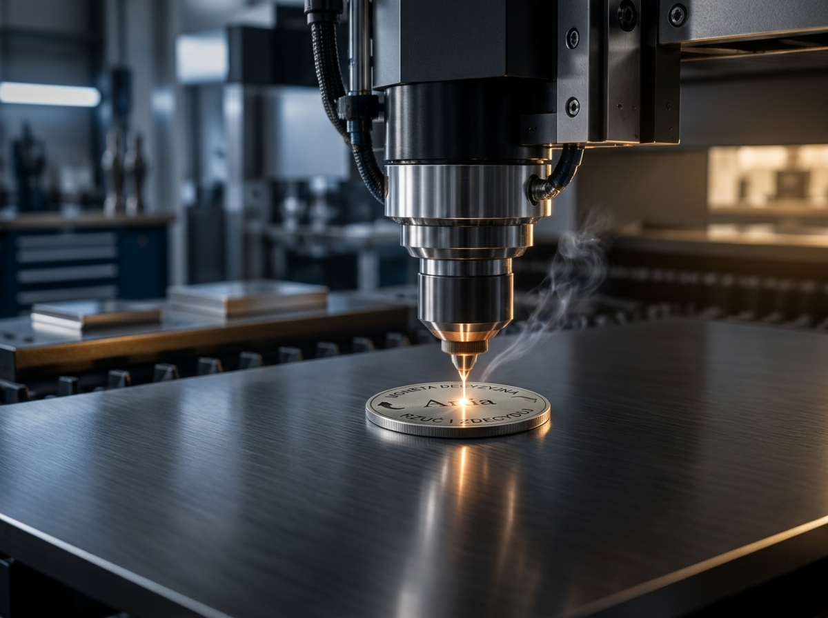 Grawerowanie laserowe monety ze stali nierdzewnej [AI]